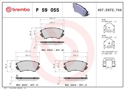 BREMBO P 59 055X Číslo výrobce: 24413. EAN: 8020584069066.