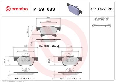 BREMBO P 59 083 Číslo výrobce: 22124. EAN: 8020584080986.
