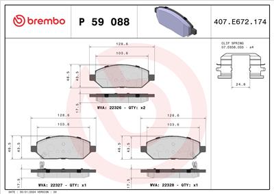 BREMBO P 59 088 Číslo výrobce: 22327. EAN: 8020584084212.