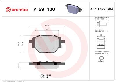 BREMBO P 59 100 EAN: 8020584118023.