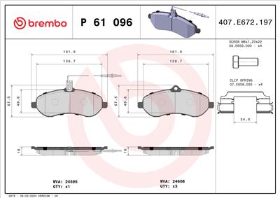 BREMBO P 61 096 Číslo výrobce: 24608. EAN: 8020584061749.