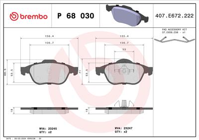 BREMBO P 68 030 Číslo výrobce: 23247. EAN: 8020584056936.