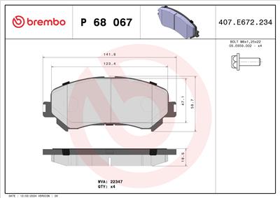 BREMBO P 68 067X EAN: 8020584121818.