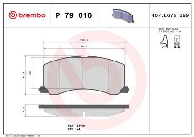 BREMBO P 79 010 Číslo výrobce: 23400. EAN: 8020584057308.