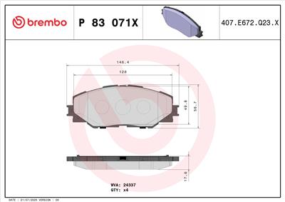BREMBO P 83 071X EAN: 8020584121870.