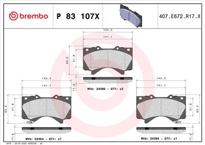 BREMBO P 83 107X EAN: 8020584121917.