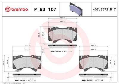 BREMBO P 83 107 Číslo výrobce: 24394. EAN: 8020584090930.
