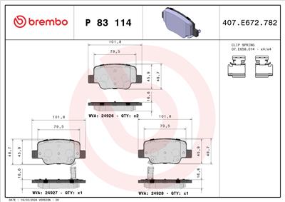 BREMBO P 83 114 Číslo výrobce: 24927. EAN: 8020584091005.