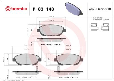 BREMBO P 83 148 Číslo výrobce: 25263. EAN: 8020584108949.