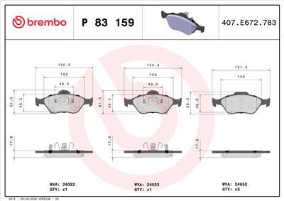 BREMBO P 83 159 Číslo výrobce: 24023. EAN: 8020584084236.