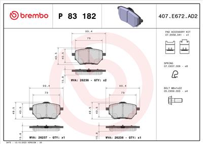 BREMBO P 83 182 EAN: 8020584120033.