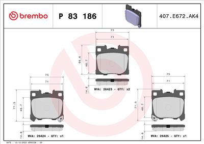 BREMBO P 83 186 EAN: 8020584122914.