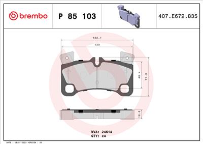 BREMBO P 85 103 Číslo výrobce: 24296. EAN: 8020584062524.