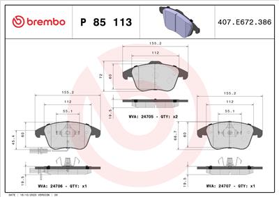 BREMBO P 85 113X Číslo výrobce: 24333. EAN: 8020584069370.