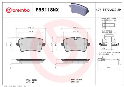 BREMBO P85118NX EAN: 8020584130612.