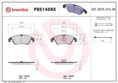 BREMBO P85145NX EAN: 8020584130599.