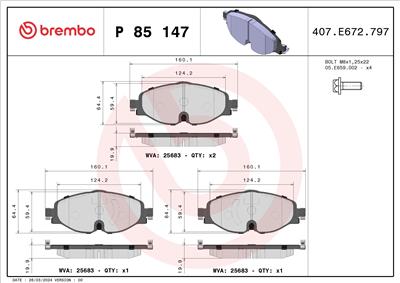 BREMBO P 85 147X EAN: 8020584121986.