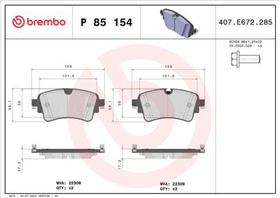 BREMBO P 85 154X EAN: 8020584122006.