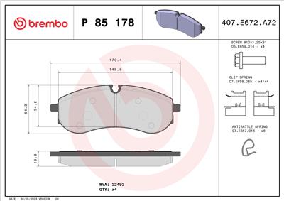 BREMBO P 85 178 EAN: 8020584117149.