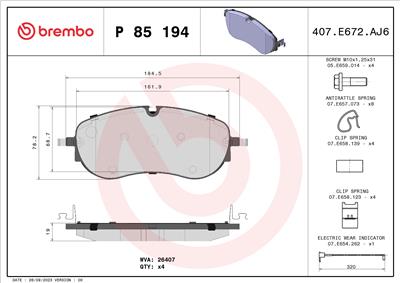 BREMBO P 85 194 EAN: 8020584122969.