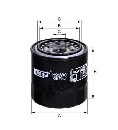 HENGST FILTER H96W01 Číslo výrobce: 6102100000. EAN: 4030776078176.