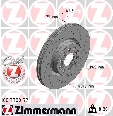 ZIMMERMANN 100.3300.52 EAN: 4250238748465.