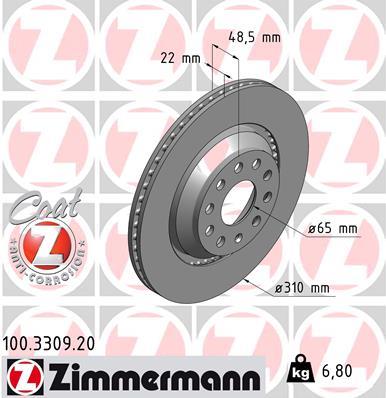 ZIMMERMANN 100.3309.20 EAN: 4250238718208.