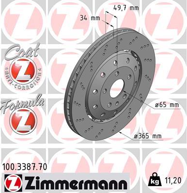 ZIMMERMANN 100.3387.70 EAN: 4250238780373.