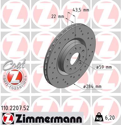 ZIMMERMANN 110.2207.52 EAN: 4250238747857.