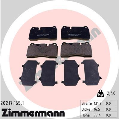 ZIMMERMANN 20217.165.1 Číslo výrobce: 20217. EAN: 4250238769088.