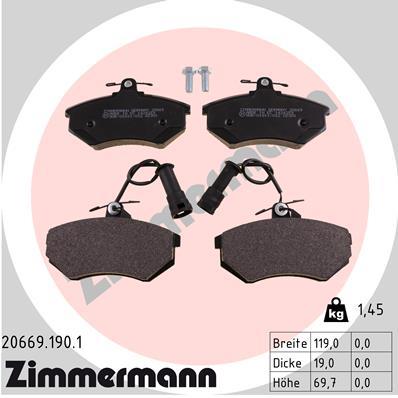 ZIMMERMANN 20669.190.1 Číslo výrobce: 20669. EAN: 4250238729631.