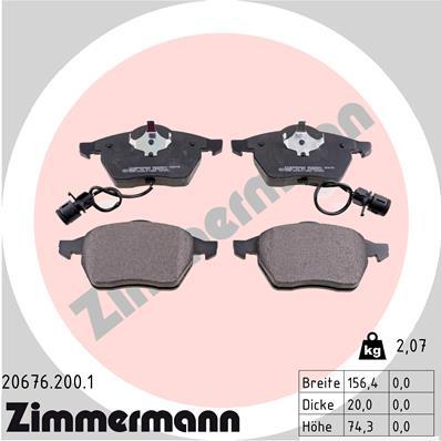 ZIMMERMANN 20676.200.1 Číslo výrobce: 20676. EAN: 4250238729679.