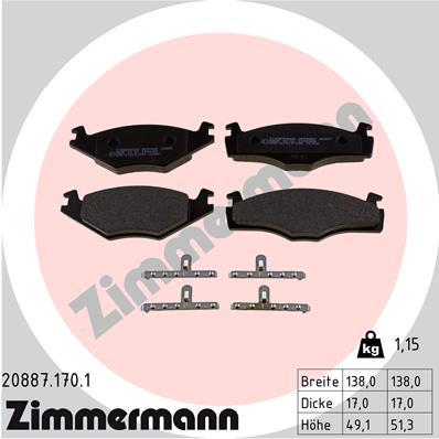 ZIMMERMANN 20887.170.1 Číslo výrobce: 20887. EAN: 4250238730095.