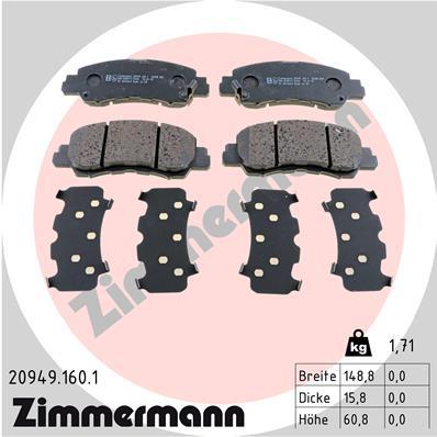 ZIMMERMANN 20949.160.1 Číslo výrobce: 20949. EAN: 4250238785682.