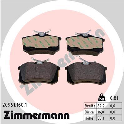 ZIMMERMANN 20961.160.1 Číslo výrobce: 20961. EAN: 4250238730491.