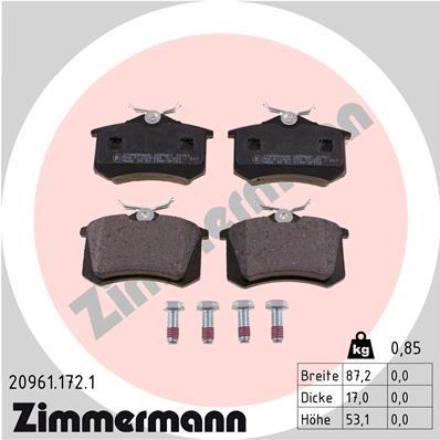 ZIMMERMANN 20961.172.1 Číslo výrobce: 20961. EAN: 4250238730507.