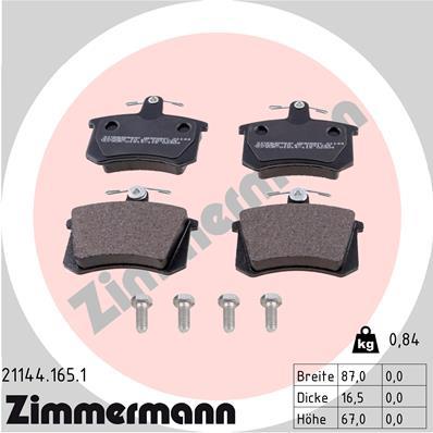 ZIMMERMANN 21144.165.1 Číslo výrobce: 20668. EAN: 4250238733713.