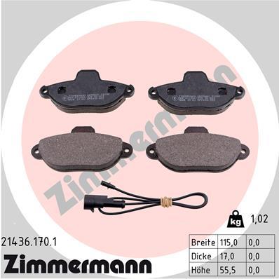 ZIMMERMANN 21436.170.1 Číslo výrobce: 21436. EAN: 4250238734703.