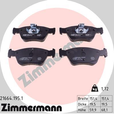 ZIMMERMANN 21664.195.1 Číslo výrobce: 21664. EAN: 4250238735571.