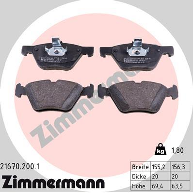 ZIMMERMANN 21670.200.1 Číslo výrobce: 21670. EAN: 4250238735595.