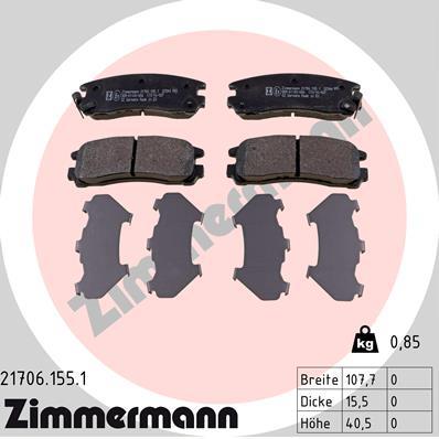 ZIMMERMANN 21706.155.1 Číslo výrobce: 21706. EAN: 4250238735748.