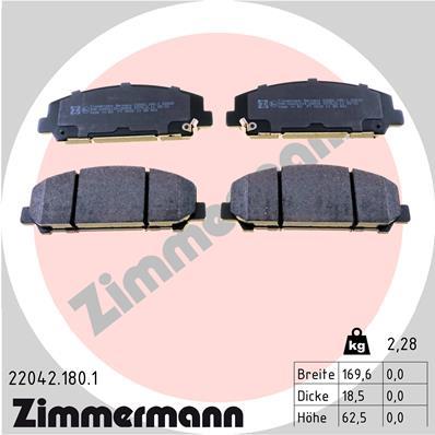 ZIMMERMANN 22042.180.1 Číslo výrobce: 22042. EAN: 4250238786276.