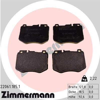 ZIMMERMANN 22061.185.1 Číslo výrobce: 22061. EAN: 4250238769095.