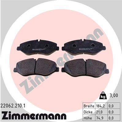 ZIMMERMANN 22062.210.1 Číslo výrobce: 22062. EAN: 4250238768289.