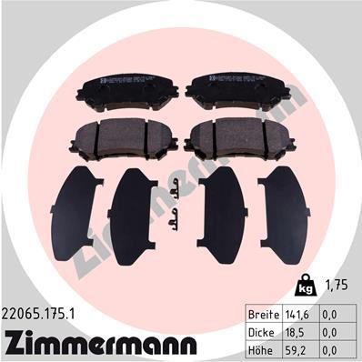 ZIMMERMANN 22065.175.1 Číslo výrobce: 22065. EAN: 4250238768739.