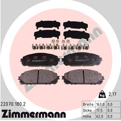 ZIMMERMANN 22070.180.2 Číslo výrobce: 22070. EAN: 4250238780298.