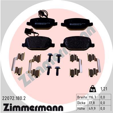 ZIMMERMANN 22072.180.2 Číslo výrobce: 22072. EAN: 4250238782841.