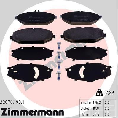ZIMMERMANN 22076.190.1 Číslo výrobce: 22076. EAN: 4250238769798.