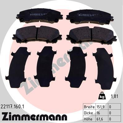 ZIMMERMANN 22117.160.1 Číslo výrobce: 22117. EAN: 4250238769781.