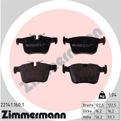 ZIMMERMANN 22141.160.1 Číslo výrobce: 22141. EAN: 4250238775911.